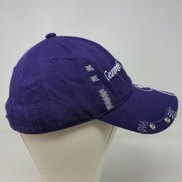 DKPS Men's Strapback Hat Purple Adjustable Cozumel Mexico Vacation Tourist Cap - Picture 6 of 12